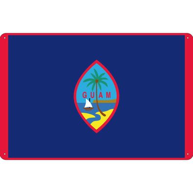 vianmo Blechschild Wandschild 30x40 cm Guam Fahne Flagge
