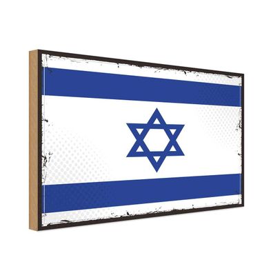 vianmo Holzschild Holzbild 30x40 cm Israel Fahne Flagge
