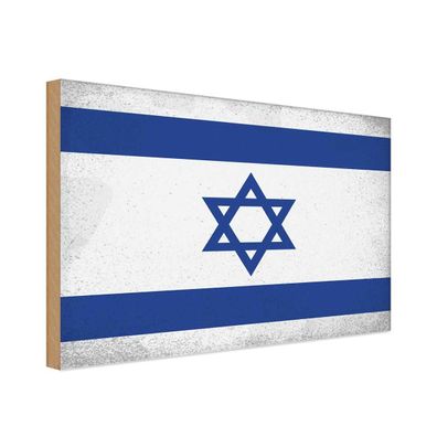 vianmo Holzschild Holzbild 30x40 cm Israel Fahne Flagge