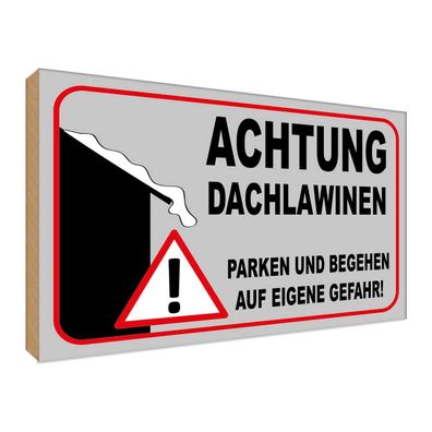 vianmo Holzschild 30x40 cm Warnung Achtung Dachlawinen Gefahr