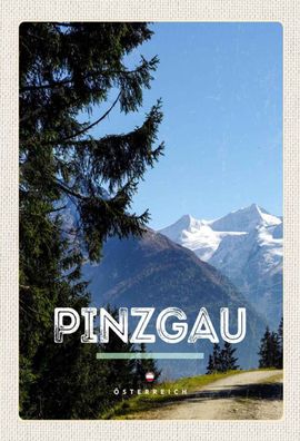 Holzschild 20x30 cm - Pinzgau Wälder Natur Wanderung Berge
