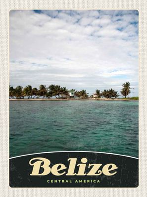 Holzschild 30x40 cm - Belize Central Amerika Strand