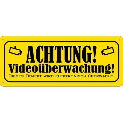 vianmo Blechschild 27x10 cm gewölbt Warnung Achtung Videoüberwachung