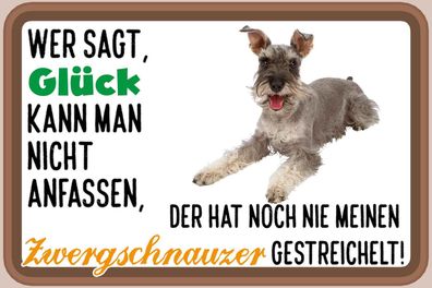 vianmo Blechschild 20x30 cm gewölbt Dekoration Glück Zwergschnauzer Hund