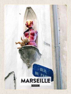 Blechschild 30x40 cm - Marseille France rue du panier