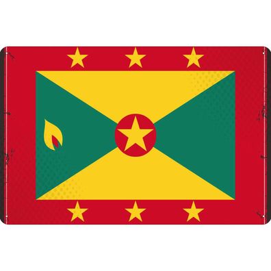 vianmo Blechschild Wandschild 30x40 cm Grenada Fahne Flagge