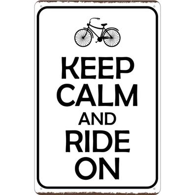 Blechschild 20x30 cm - Keep Calm and Ride on