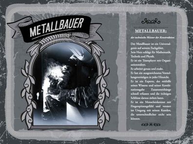 Blechschild 30x40 cm - Metallbauer technischer Meister