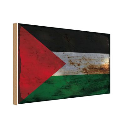 vianmo Holzschild Holzbild 20x30 cm Palästina Fahne Flagge