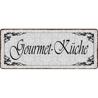 vianmo Blechschild 27x10 cm gewölbt Küche Kochen Gourmet - Küche Feinschmecker