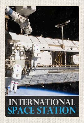 Blechschild 20x30 cm - Weltraum International Space Station