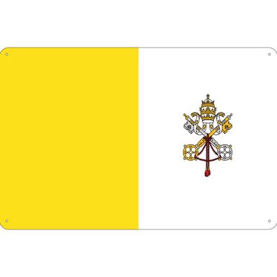 vianmo Blechschild Wandschild 30x40 cm Vatikanstadt Fahne Flagge