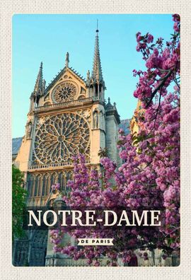 Blechschild 20x30 cm - Notre-Dame de paris Reiseziel