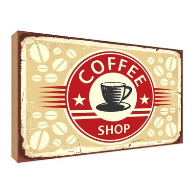 vianmo Holzschild 30x40 cm Essen Trinken Kaffee Coffee Shop