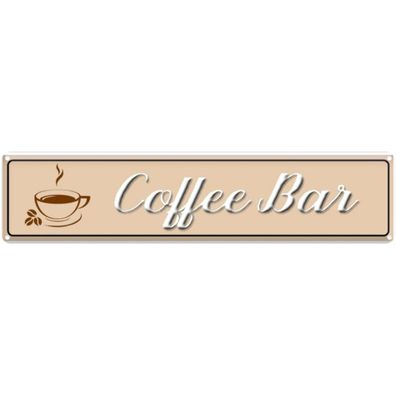 vianmo Blechschild 46x10 cm gewölbt Essen Trinken Coffee Bar Tasse