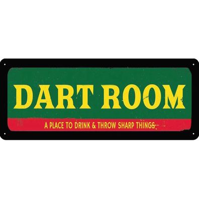 Blechschild 27x10 cm - the Dart room a place to drink