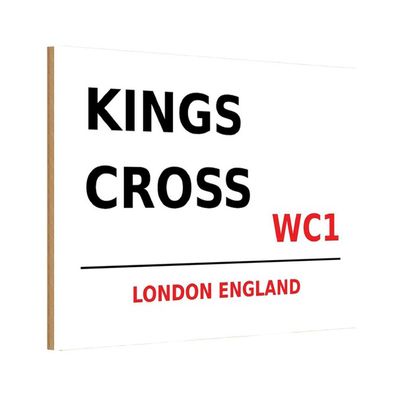vianmo Holzschild 20x30 cm England England Kings Cross WC1