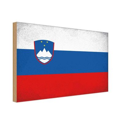 vianmo Holzschild Holzbild 30x40 cm Slowenien Fahne Flagge