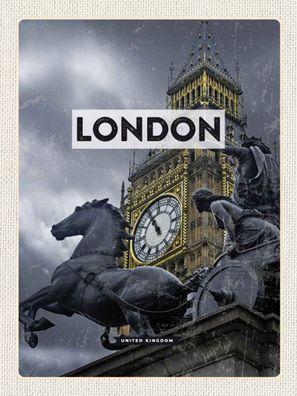 Holzschild 30x40 cm - London Big Ben Queen Elizabeth Tower