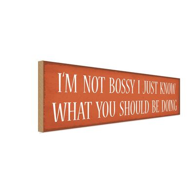 Holzschild 27x10 cm - i`m not bossy i just know what