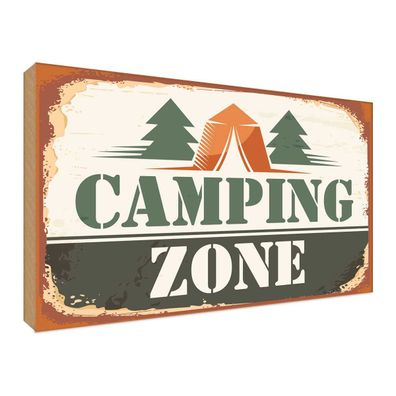 vianmo Holzschild 30x40 cm Outdoor Camping Camping Zone Outdoor