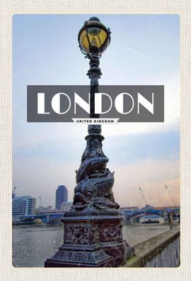 Blechschild 20x30 cm - London United Kingdom Retro Poster