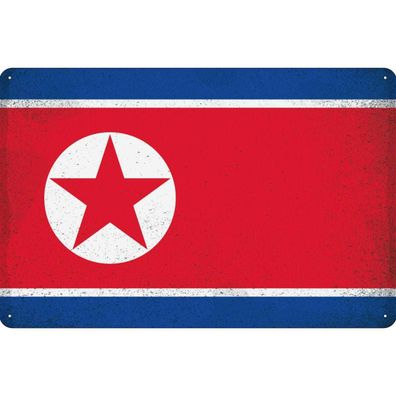 vianmo Blechschild Wandschild 30x40 cm Nordkorea Fahne Flagge