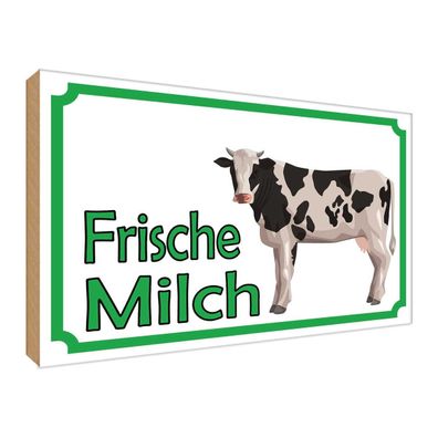 vianmo Holzschild 30x40 cm Hofladen Marktstand Laden frische Milch Verkauf Kuh