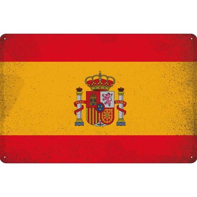 vianmo Blechschild Wandschild 30x40 cm Spanien Fahne Flagge