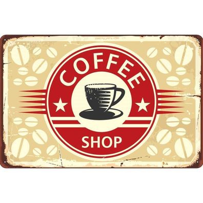 vianmo Blechschild 20x30 cm gewölbt Essen Trinken Kaffee Coffee Shop