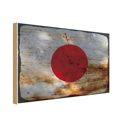 vianmo Holzschild Holzbild 30x40 cm Japan Fahne Flagge
