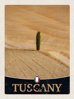 Holzschild 30x40 cm - Toskana Italien Wüste Natur Sand