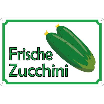 vianmo Blechschild 18x12 cm gewölbt Hofladen Marktstand Laden frische Zucchini ...