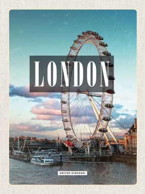 vianmo Blechschild 30x40 cm gewölbt Stadt London Engalnd London Eye