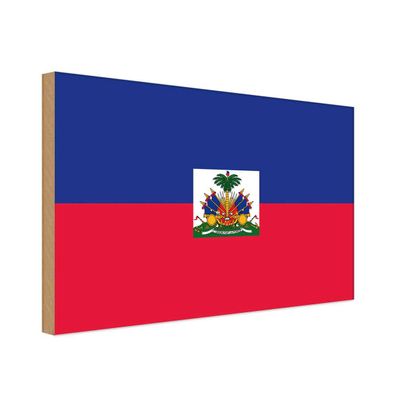 vianmo Holzschild Holzbild 20x30 cm Haiti Fahne Flagge