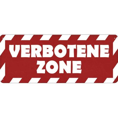 vianmo Blechschild 27x10 cm gewölbt Hinweis verbotene Zone