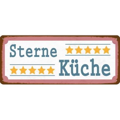 vianmo Blechschild 27x10 cm gewölbt Küche Kochen 5 Sterne Küche Geschenk