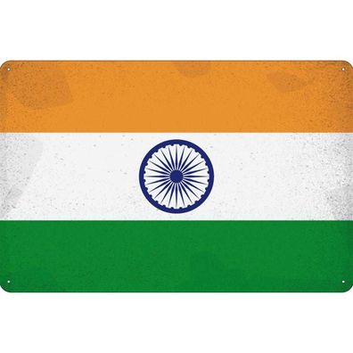 vianmo Blechschild Wandschild 30x40 cm Indien Fahne Flagge