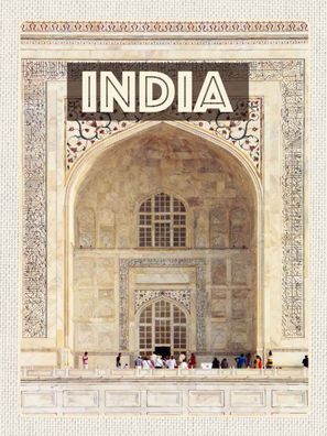 Blechschild 30x40 cm - Indien Moschee Eingang Islam Menschen