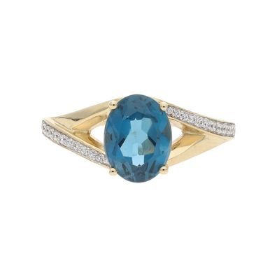 JuwelmaLux Ring 333/000 (8 Karat) Gold mit Blautopas JL10-07-1482