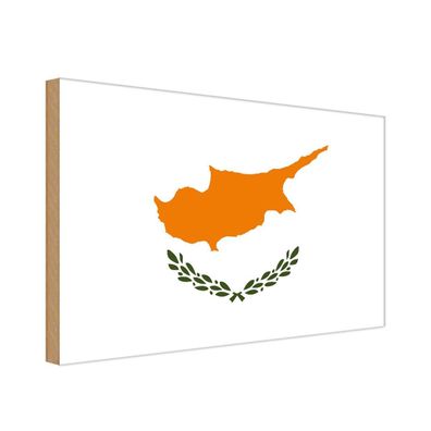 vianmo Holzschild Holzbild 20x30 cm Zypern Fahne Flagge