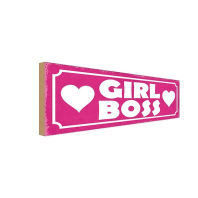 vianmo Holzschild 27x10 cm Männer Frauen Girl Boss pink Herz Geschenk