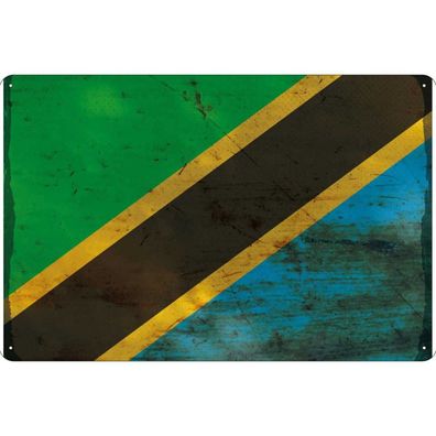 vianmo Blechschild Wandschild 30x40 cm Tansania Fahne Flagge
