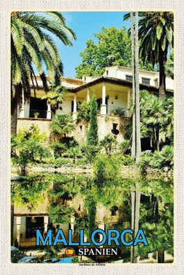 Holzschild 20x30 cm - Mallorca Spanien Jardines de Alfabia
