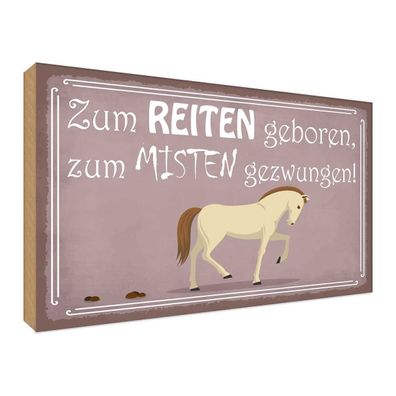 vianmo Holzschild 30x40 cm Tier zum Reiten geboren Pferd