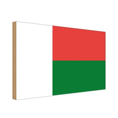 vianmo Holzschild Holzbild 18x12 cm Madagaskar Fahne Flagge