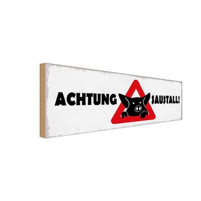 vianmo Holzschild 27x10 cm Hinweis Achtung Saustall