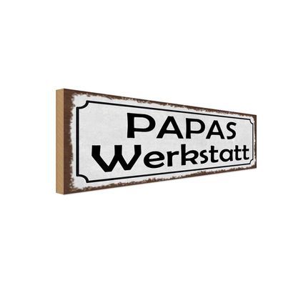 vianmo Holzschild 27x10 cm Garage Werkstatt Papas Wekstatt Familie