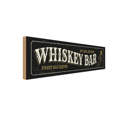 vianmo Holzschild 27x10 cm Essen Trinken Whiskey Bar sit long sip slow