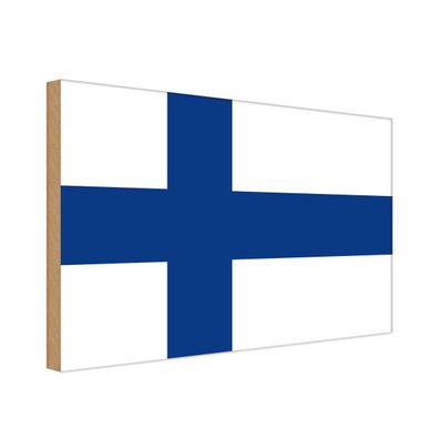 vianmo Holzschild Holzbild 18x12 cm Finnland Fahne Flagge
